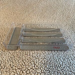 Oggi Clear Plastic Silverware Drawer Holder Organizer 5 Compartment Tray Cutlery